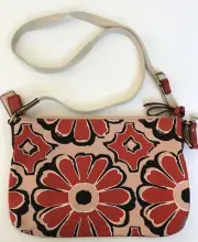 NWT COACH POPPY Floral Scarf Print Flight Bag Desert Sky Purse