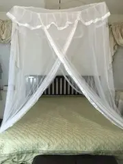 Octorose ® Poles Cross Top Bed Canopy Functional Mosquito Insect Netting.