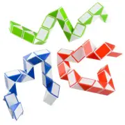 Rhode Island Novelty - SET OF 3 MAGIC CUBES (Twisting Snake Puzzles)(3 inch) New