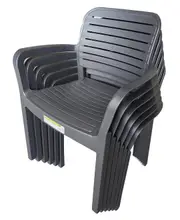 Keter Chloe Dining Chair - Graphite - 6 PACK