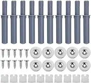 10 PCS Magnetic Push to Open Latch System - Damper With Screws, Patches, Glue Drops for Drawer Cabinet Kitchen Door Release