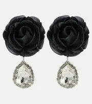 [Magda Butrym] Magda Butrym Mini Rose crystal-embellished drop earrings One Size black