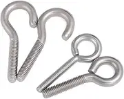 304 Stainless Steel Sheep Eye Screw/Open/Closed Hook Screw/Lifting Ring Bolt Screw M3M4M5M6M8M10(Closed Hook,10pcs M4x20)