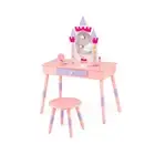 Princess Makeup Dressing Table With Drawer And Mirror Pink