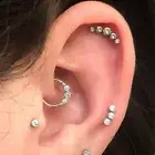 Daith Piercing Earrings, Septum Ring, Daith Jewelry 16g, Crystal Triple Clicker