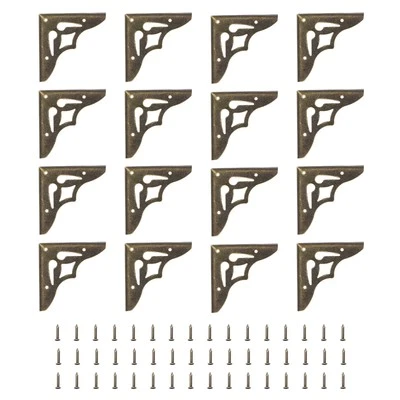 30pcs Vintage Corner Protector 1.3"x1.4"x0.2" for Table Box Bronze