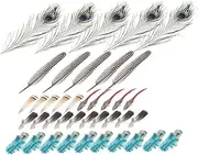 BELLIFFY 1 Set Natural Pheasant Plumes for DIY Crafts and Decorations Spotted for Home Parties Weddings and Halloween Handwork Projects
