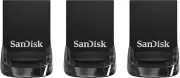 32GB 3-Pack Ultra Fit USB 3.1 Flash Drive (3X32Gb) - SDCZ430-032G-G46T, Black