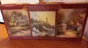 Vintage 1998 Thomas Kinkade Deluxe Jigsaw Puzzle Set Three 500 Piece Puzzles New