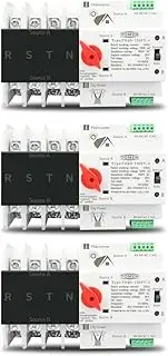 3X Din Rail 4P ATS Dual Power Automatic Transfer Switch Electrical Selector Switches Uninterrupted Power 63A