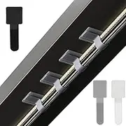Suithink 60 Pieces Hook and Loop Cable Ties, Self-Adhesive Hook and Loop Cable Ties, with Strong Adhesive Tape for Under-Desk Management, Nylon Wire Tidy for Home & Office