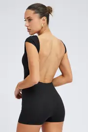 Black Backless Unitard - Size M, Women's Aw One Piece