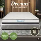 Dreamz Pocket Spring Mattress HD Foam Medium Firm Bedding Bed Top Double 21CM