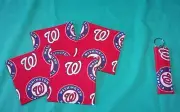New COASTERS SET of 4 and/or KEYCHAIN key ring WASHINGTON NATIONALS BASEBALL