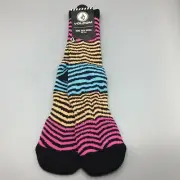 Volcom Men's Rainbow Striped Vibe Socks Crew Socks Large 9-12