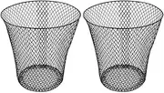 Amosfun 2pcs Wrought Iron Woven Garbage Bin Steel Frame Storage Box Fruit Storage Basket Small Iron Basket Garden Plant Cover