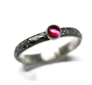 4mm Lab Created Ruby Ring Symmetrical Flower 925 Sterling Silver