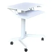 NNETM Height Adjustable Mobile Standing Desk with Keyboard Tray
