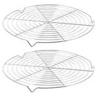 2 Pcs Cooling Rack Round Roasting BBQ Net Pizza Ovens Grill Tray