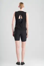 Josie Natori Women's Sz XL Layering Elements Cutout Back Modal Muscle Tank Black