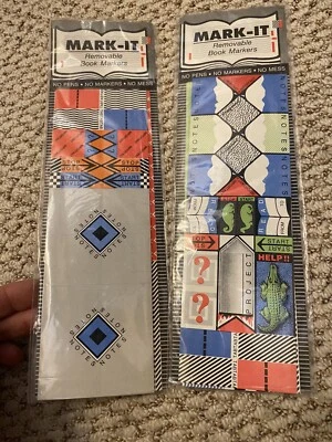 Removable Reusable Bookmark Stickers Vintage 80’s Design Style Notes Post It