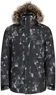 [Obermeyer] Ridgeline Insulated Ski Jacket with Faux Fur (Men's), Out of Bounds, XX-Large, Out of Bounds