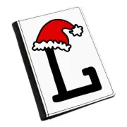 Letter L Christmas Hat Passport Holder Cover Case Red Santa Father Kids Alphabet