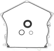 X AUTOHAUX Engine Timing Cover Gasket Set TCS45035 for Chrysler 300 2005-2010 Chain Case Cover Gasket Long-Lasting Sealing Metal 1 Set Silver Tone