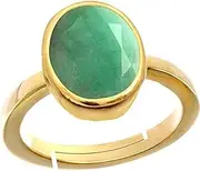 [RRVGEM] Natural 4.25 Ratti 4.00 Carat Natural Certified Emerald Gemstone Panna Emerald Birthstone Gold plated Ring for Men's/Women's By Lab - Certified, Gold Plated, Emerald