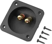 Speakers Terminal Box, 2 Copper Binding Post Wire Cable Connector Subwoofer Plugs Acoustic Components for DIY Home Car Stereo Speaker