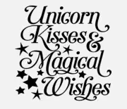 Unicorn Kisses & Magical Wishes Vinyl Decal Sticker a2166