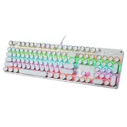 TODO Mechanical Gaming Keyboard Tactile Blue Switch Rgb Led 104 Key Usb Windows - White