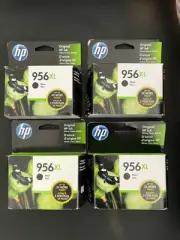 Set 4. Exp 2020 Genuine HP 956XL Bk Ink OfficeJet Pro 7720 8210 8720 8725 8740.