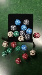 Magic The Gathering Spindown Dice Life Counters, 20, new, with black dice bag