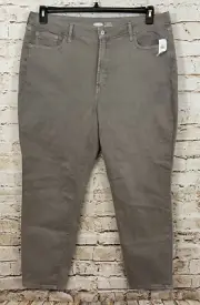 NEW Old Navy jeans women 18 OG Straight high rise waist gray secret slim pocket*