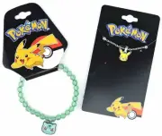Pokemon lot Bulbasaur bracelet Pikachu necklace 2016 Nintendo New on Card