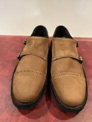 Mens Johnston & Murphy Double Buckle Camel Nubuck 27-3002 Size 11 M.