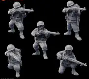 WW2 USMC Riflemen - 5 Highly Detailed 28mm 1/56 Wargames Miniatures