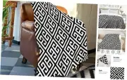 Greek Graphic Throw Blanket for 80 X 60 Inch Geometric Plaid Aztec Black3