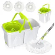 Spin Mop Cleaning System,Mop and Bucket with Green Spin Mop and Bucket Set
