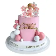 20 PCS Princess Cake Topper Foam Balls Cake Decorations with Gold Happy