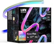 LIFX SuperColour Neon Flex Outdoor Smart Garden 2150 Lumen Light Strip, 5m, IP67 Rated Weatherproof, Wi-Fi, RGBW Colour, Dimmable, No Hub Required, Alexa, Google, HomeKit Compatible.