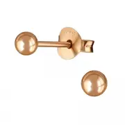 Silver Ball Stud Earrings