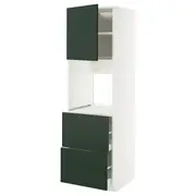 METOD / MAXIMERA hi cab f ov w dr/2 frnts/2 hi drwrs, white/Havstorp deep green, 60x60x200 cm