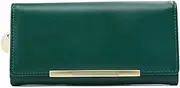 [SKUZA] Wallet,Card Bag,Leather Luxury Wallet for Women Many Departments Women Wallets Card Holder Purse Female Purses Long Clutch (Color : Blue) (Black) (Color : Green)