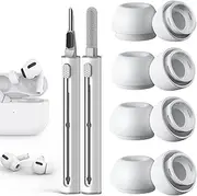 Pohgelan [4-Pair] Replacement Ear Tips for AirPods Pro & 2nd Generation with Noise Reduction Holewith,Cleaning Pen Airpods 1 2 3 pro/pro 2nd,4 Sizes Include(XS/S/M/L)-White 4Pair-White