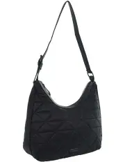 [PIERRE CARDIN] Nylon Geometric Hobo Bag in Black