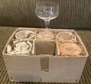 Vintage Rare 1950's 6 Etched Stemware Glasses-Japan-Still In Original Packaging!