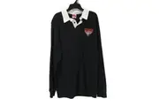 AFL Essendon Bombers Black Long-sleeve Rugby Shirt Mens Size Small NEW