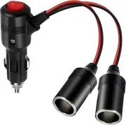 Car Cigarette Lighter Splitter, 12v Splitter Adapter for Car,ROÉKO 1 to black